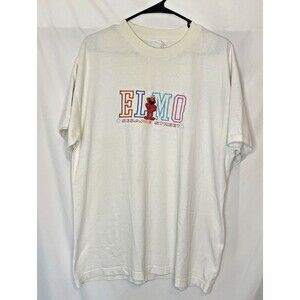 Vintage Elmo Sesame Street T-Shirt Adult Size XL White Colorful Tee